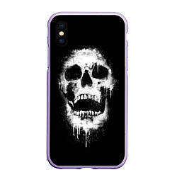 Чехол iPhone XS Max матовый Evil Skull, цвет: 3D-светло-сиреневый