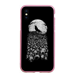 Чехол iPhone XS Max матовый Лунный охотник, цвет: 3D-розовый
