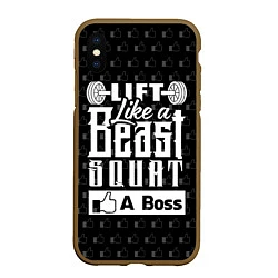 Чехол iPhone XS Max матовый Lift Like A Beast Squat