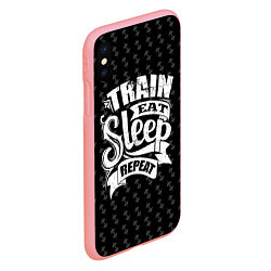 Чехол iPhone XS Max матовый Train Eat Sleep Repeat, цвет: 3D-баблгам — фото 2