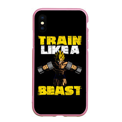 Чехол iPhone XS Max матовый Train Like a Beast, цвет: 3D-розовый