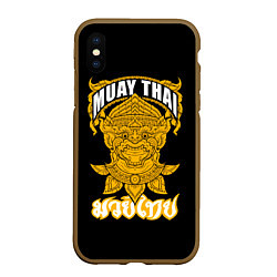 Чехол iPhone XS Max матовый Muay Thai Fighter, цвет: 3D-коричневый