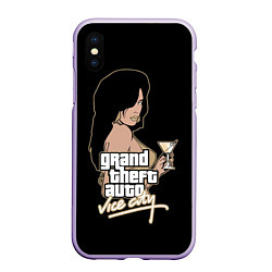 Чехол iPhone XS Max матовый GTA Vice City, цвет: 3D-светло-сиреневый