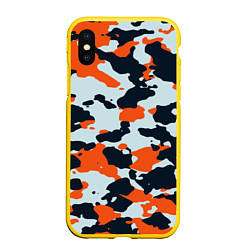 Чехол iPhone XS Max матовый CS:GO Asiimov Camouflage, цвет: 3D-желтый