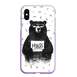 Чехол iPhone XS Max матовый Bear Hugs, цвет: 3D-сиреневый