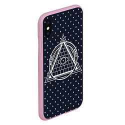 Чехол iPhone XS Max матовый Illuminati, цвет: 3D-розовый — фото 2