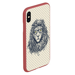 Чехол iPhone XS Max матовый SWAG Lion, цвет: 3D-красный — фото 2