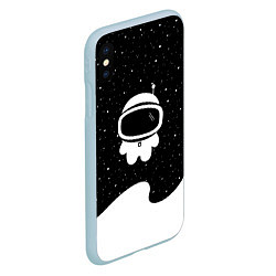 Чехол iPhone XS Max матовый Маленький космонавт, цвет: 3D-голубой — фото 2