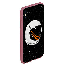Чехол iPhone XS Max матовый Шлем астронавта, цвет: 3D-малиновый — фото 2