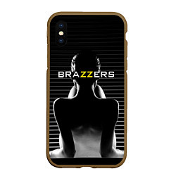 Чехол iPhone XS Max матовый Brazzers - контрсвет, цвет: 3D-коричневый