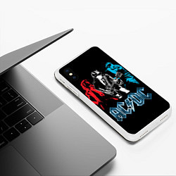 Чехол iPhone XS Max матовый AC/DC: Ice & Fire, цвет: 3D-белый — фото 2