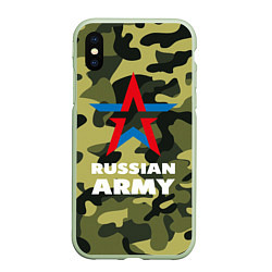 Чехол iPhone XS Max матовый Russian army, цвет: 3D-салатовый