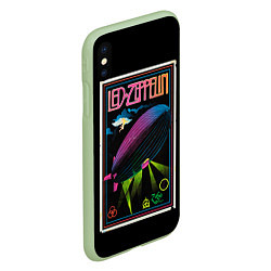 Чехол iPhone XS Max матовый Led Zeppelin: Angel Poster, цвет: 3D-салатовый — фото 2