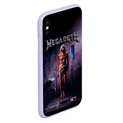 Чехол iPhone XS Max матовый Megadeth: Madness, цвет: 3D-светло-сиреневый — фото 2