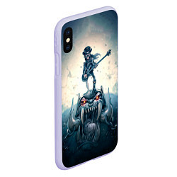 Чехол iPhone XS Max матовый Motorhead Guitarist, цвет: 3D-светло-сиреневый — фото 2