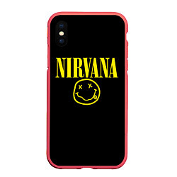 Чехол iPhone XS Max матовый Nirvana Rock, цвет: 3D-красный