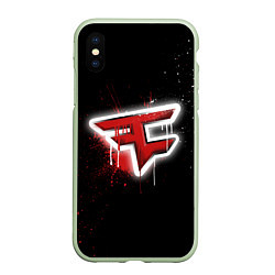 Чехол iPhone XS Max матовый FaZe Clan: Black collection, цвет: 3D-салатовый