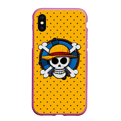 Чехол iPhone XS Max матовый One Pirate, цвет: 3D-малиновый