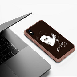 Чехол iPhone XS Max матовый Elvis Presley, цвет: 3D-коричневый — фото 2