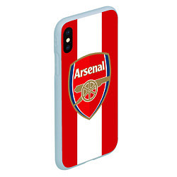 Чехол iPhone XS Max матовый Arsenal FC: Red line, цвет: 3D-голубой — фото 2