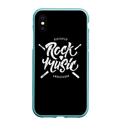 Чехол iPhone XS Max матовый Rock Music, цвет: 3D-мятный