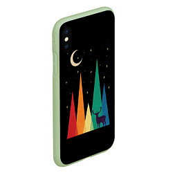 Чехол iPhone XS Max матовый Винтажная ночь, цвет: 3D-салатовый — фото 2