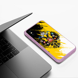 Чехол iPhone XS Max матовый Имперский флаг и герб, цвет: 3D-сиреневый — фото 2