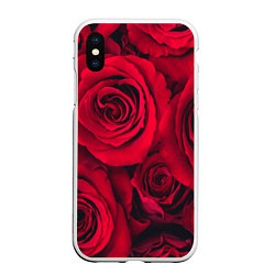 Чехол iPhone XS Max матовый Паттерн из роз