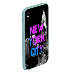 Чехол iPhone XS Max матовый Flur NYC, цвет: 3D-мятный — фото 2