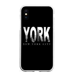 Чехол iPhone XS Max матовый New York City, цвет: 3D-белый