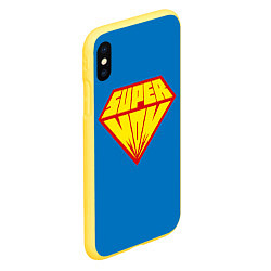 Чехол iPhone XS Max матовый Супермама, цвет: 3D-желтый — фото 2