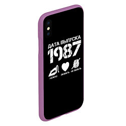 Чехол iPhone XS Max матовый Дата выпуска 1987, цвет: 3D-фиолетовый — фото 2