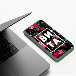Чехол iPhone XS Max матовый Вита, цвет: 3D-темно-зеленый — фото 2