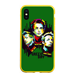 Чехол iPhone XS Max матовый Green Day: Trio, цвет: 3D-желтый