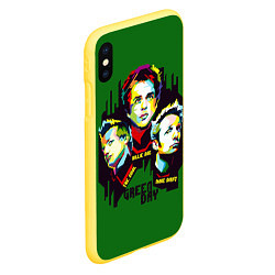 Чехол iPhone XS Max матовый Green Day: Trio, цвет: 3D-желтый — фото 2