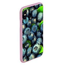 Чехол iPhone XS Max матовый Голубика, цвет: 3D-розовый — фото 2