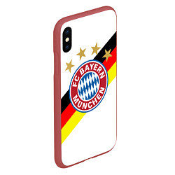 Чехол iPhone XS Max матовый FC Bayern: Germany, цвет: 3D-красный — фото 2
