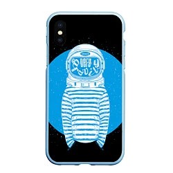 Чехол iPhone XS Max матовый Defy gravity, цвет: 3D-голубой