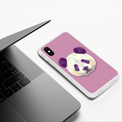 Чехол iPhone XS Max матовый Геометрическая панда, цвет: 3D-белый — фото 2