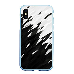 Чехол iPhone XS Max матовый Black & white, цвет: 3D-голубой