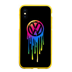 Чехол iPhone XS Max матовый Volkswagen, цвет: 3D-желтый