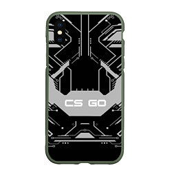 Чехол iPhone XS Max матовый CS:GO Black collection, цвет: 3D-темно-зеленый