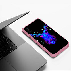 Чехол iPhone XS Max матовый Космический Козерог, цвет: 3D-малиновый — фото 2