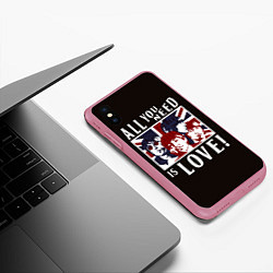 Чехол iPhone XS Max матовый All You Need Is Love, цвет: 3D-малиновый — фото 2