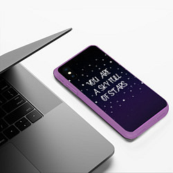 Чехол iPhone XS Max матовый Coldplay: Night Sky, цвет: 3D-фиолетовый — фото 2