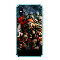 Чехол iPhone XS Max матовый Warhammer 40k: Skulls, цвет: 3D-мятный