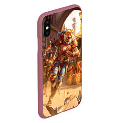 Чехол iPhone XS Max матовый TES 5, цвет: 3D-малиновый — фото 2