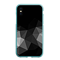 Чехол iPhone XS Max матовый Abstract gray, цвет: 3D-мятный