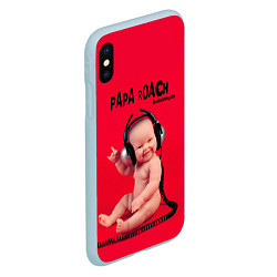 Чехол iPhone XS Max матовый Paparoach: Music Kid, цвет: 3D-голубой — фото 2