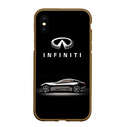 Чехол iPhone XS Max матовый Infiniti, цвет: 3D-коричневый